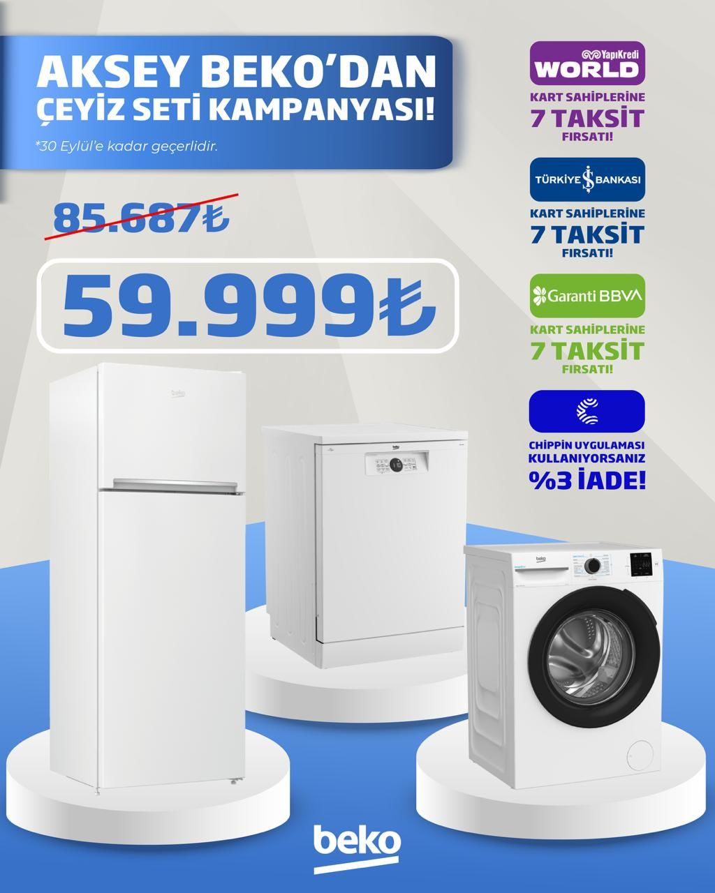 Beko 970406 MB Buzdolabı BM 4144 4 Programlı Bulaşık Makinesi CMX 8100 8 Kg 1000 Devir