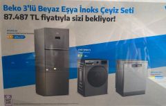 Beko 970475 EI Buzdolabı BM 4144 OK I 4 Programlı Bulaşık Makinesi CMX 10120 S 10 Kg 1200 Devir Çamaşır Makinesi