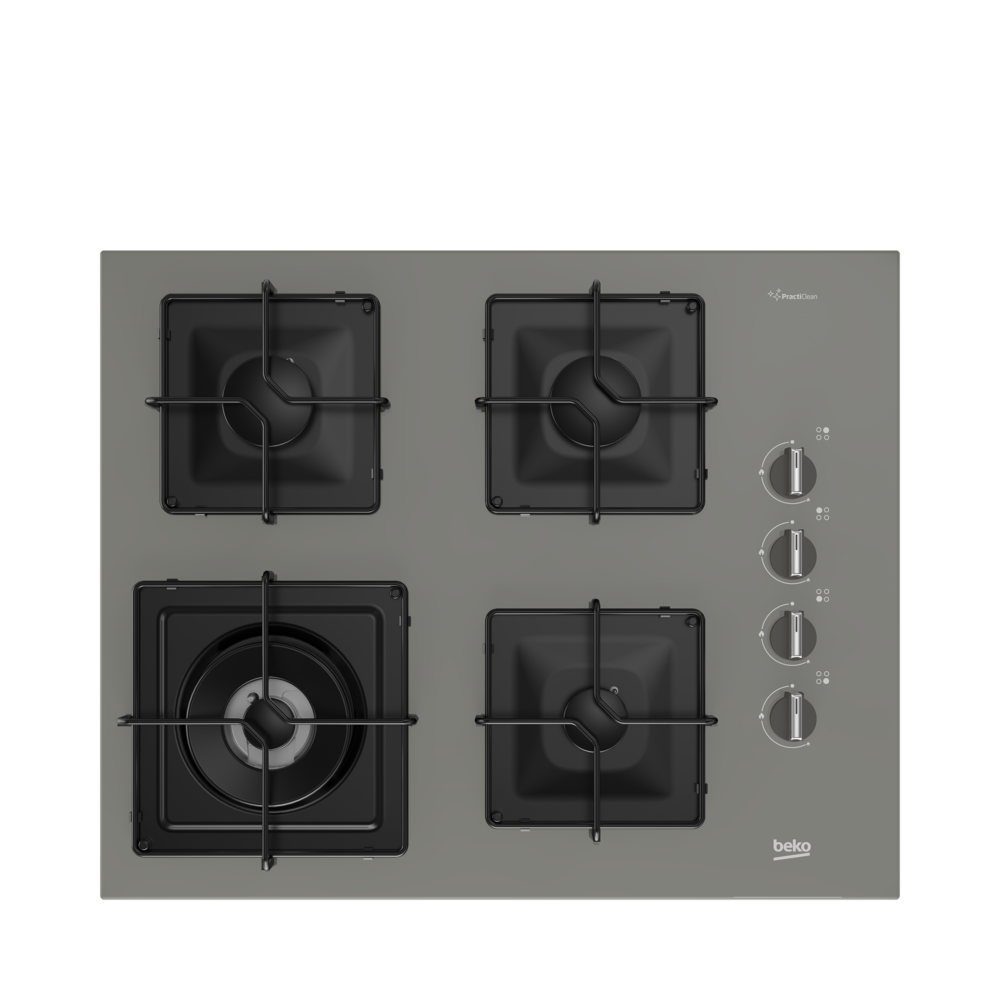 Beko BOCD K 6510 EWG Wok Gözlü Ankastre Gri Cam Tablalı Ocak